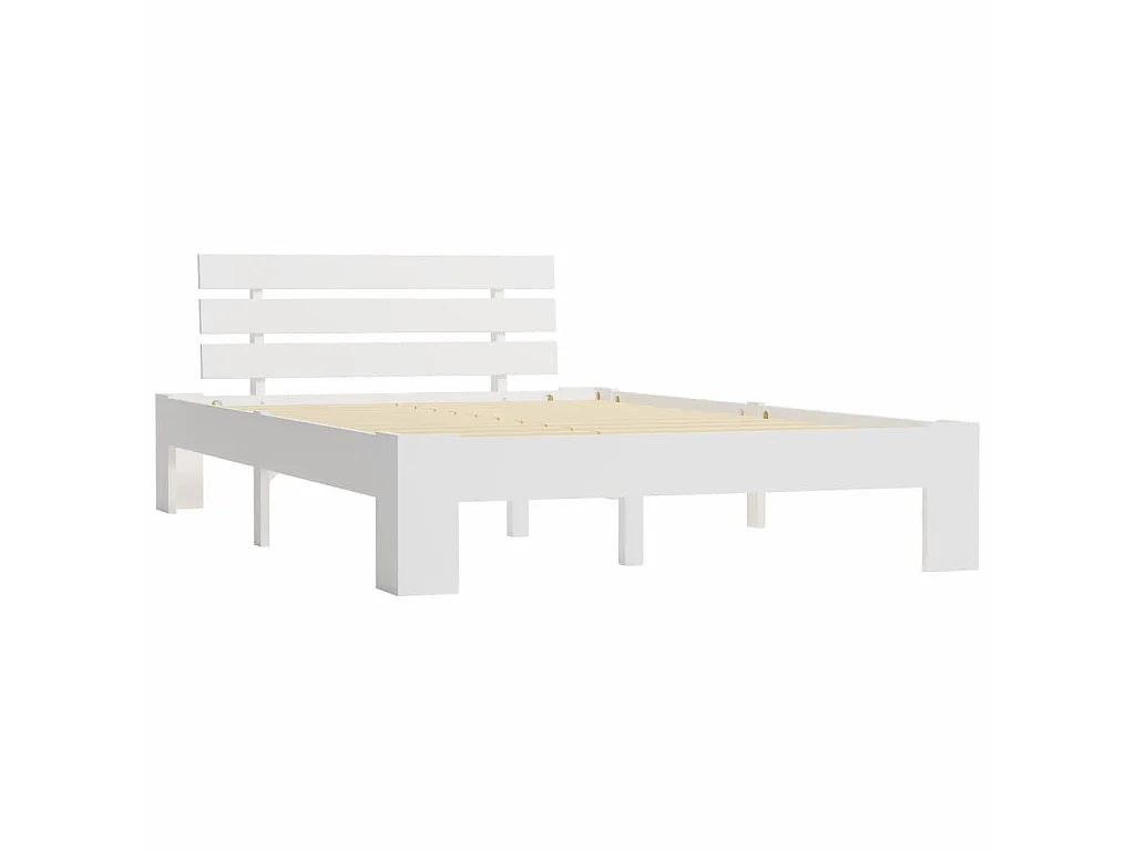 Lit Blanc Bois de pin massif 120x200 3