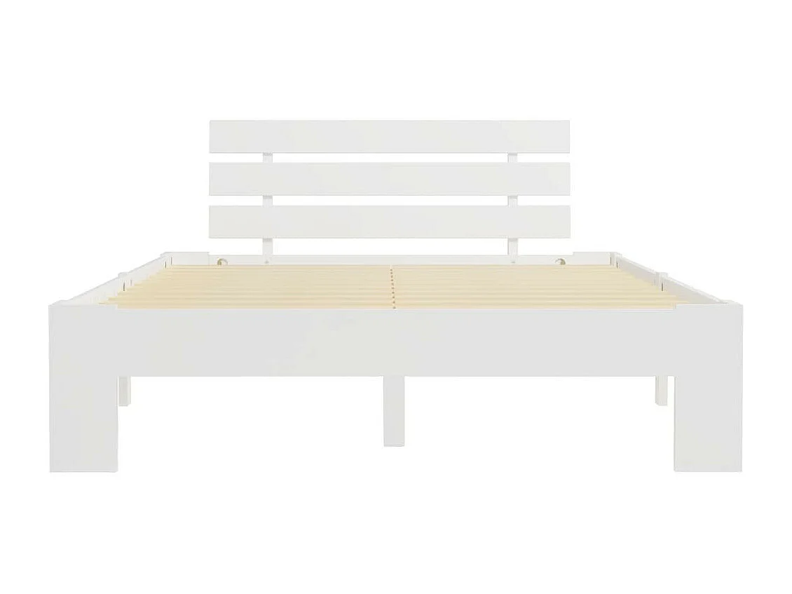 Lit Blanc Bois de pin massif 120x200 3