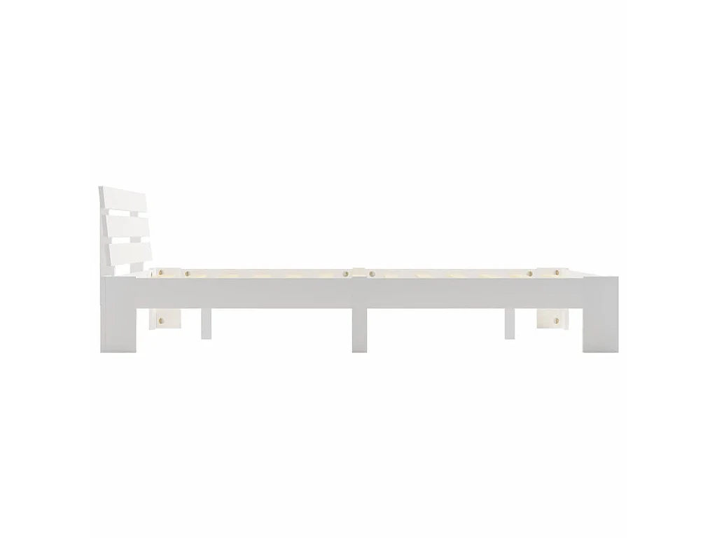 Lit Blanc Bois de pin massif 120x200 3