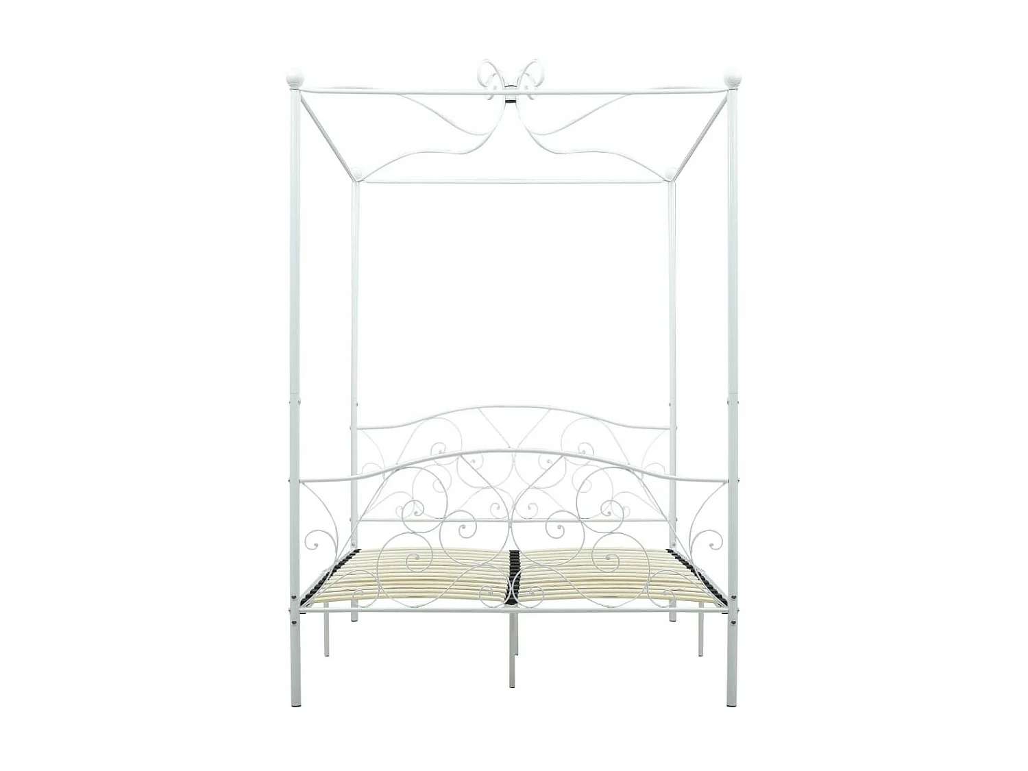 Lit à baldaquin Blanc Métal 120x200 2