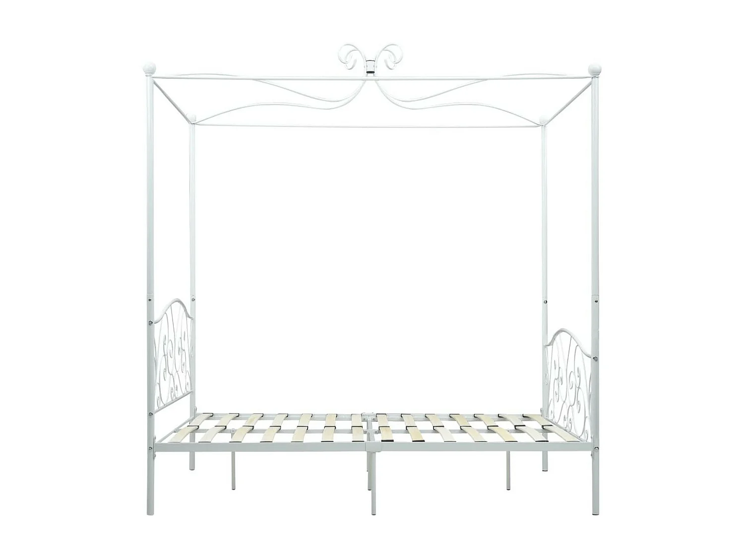 Lit à baldaquin Blanc Métal 120x200 2