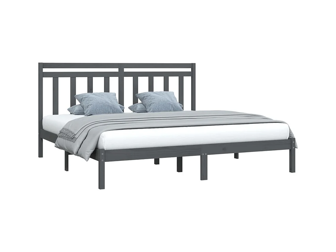 Lit Gris Bois massif 200x200 4