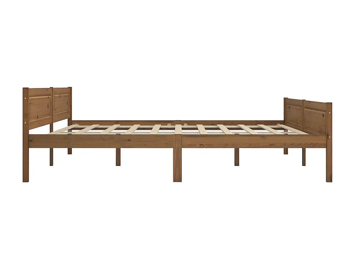 Lit Bois de pin massif Marron miel 200x200