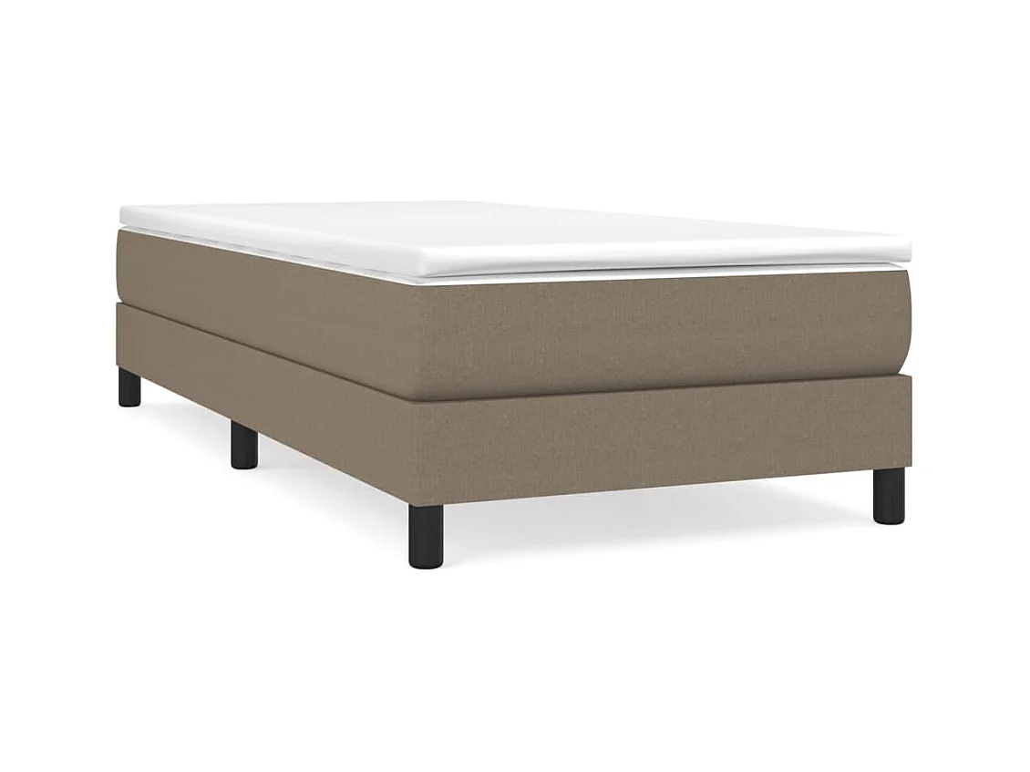 Lit à sommier à ressorts Taupe 90x200 Tissu