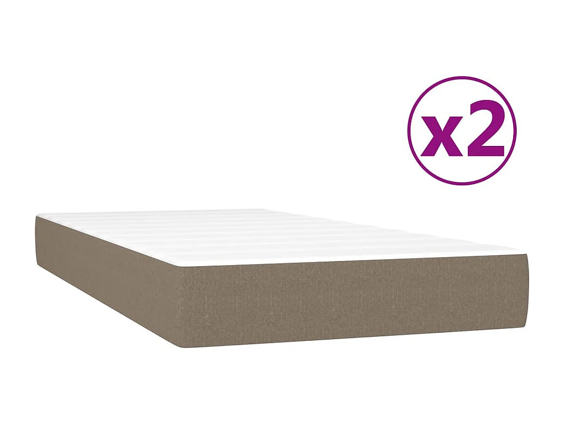 Lit à sommier tapissier avec matelas Taupe 200x200 Tissu