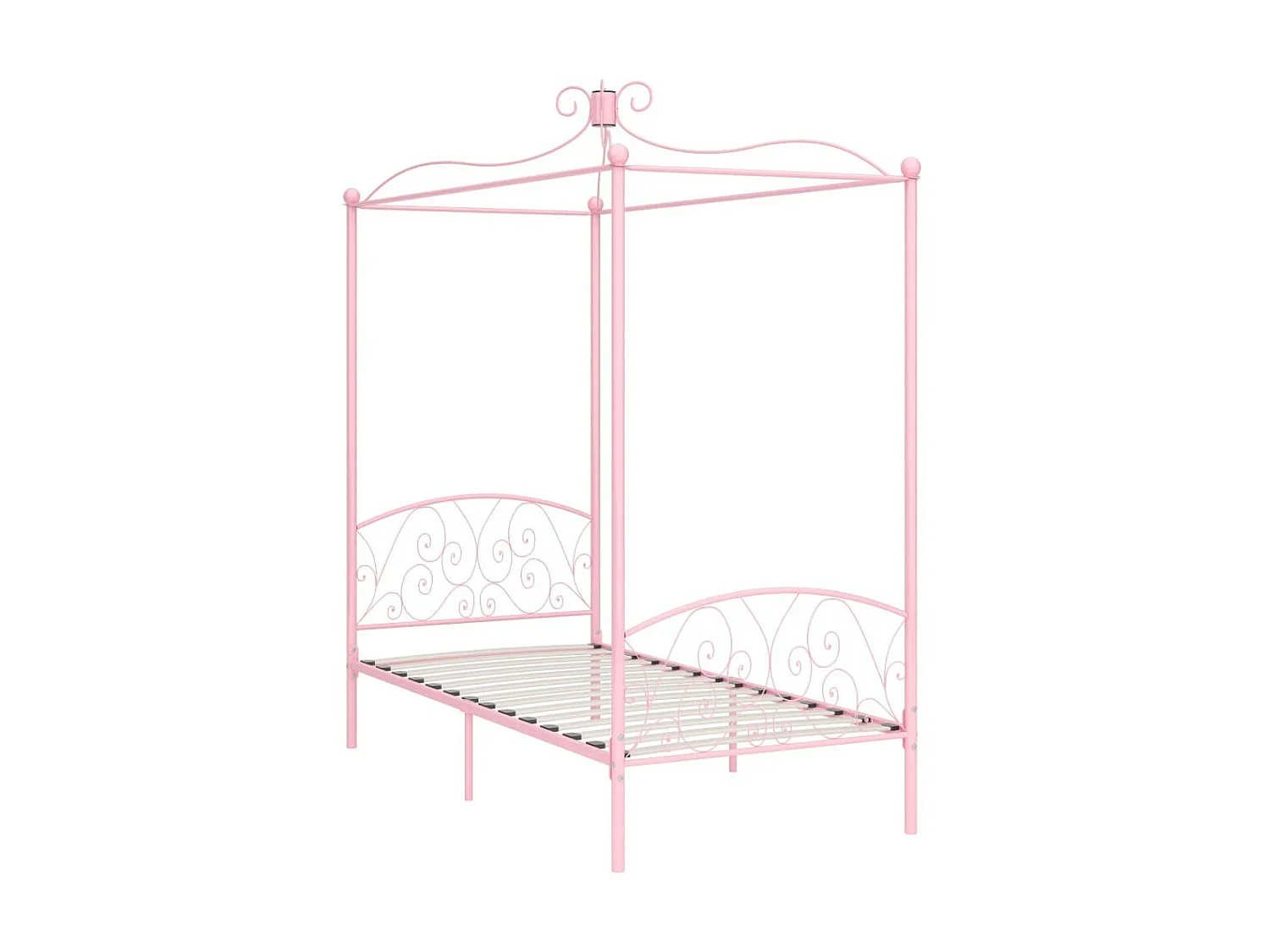 Lit à baldaquin Rose Métal 90x200