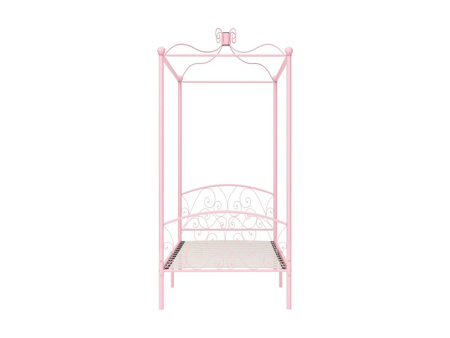 Lit à baldaquin Rose Métal 90x200