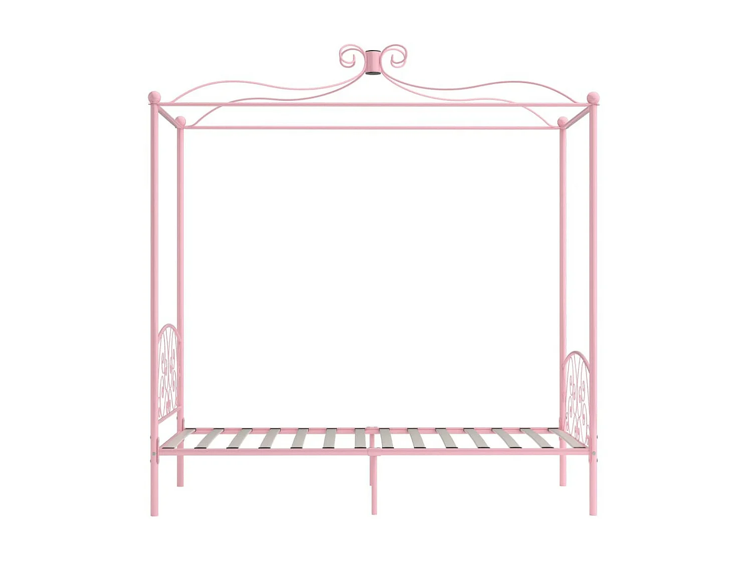 Lit à baldaquin Rose Métal 90x200