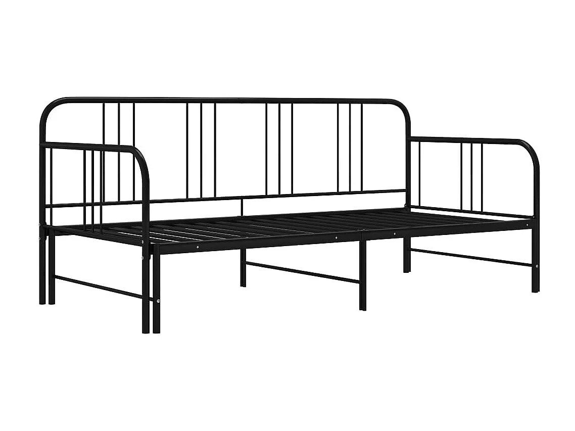 Lit canapé extensible noir en métal 90x200 Volda