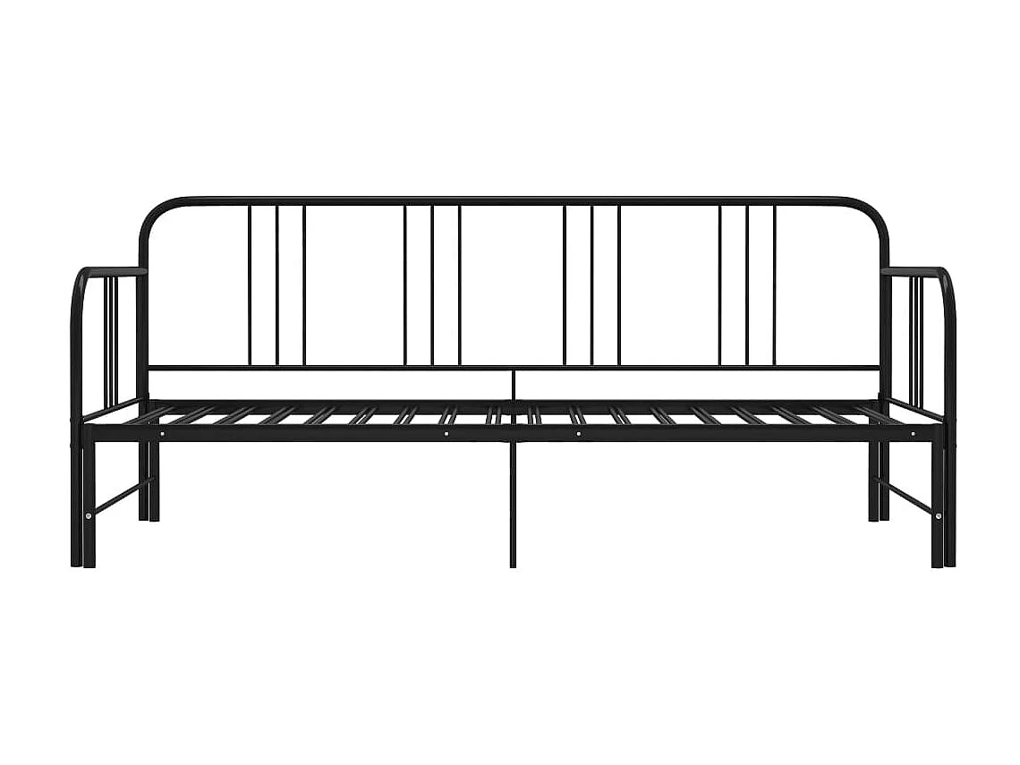Lit canapé extensible noir en métal 90x200 Volda