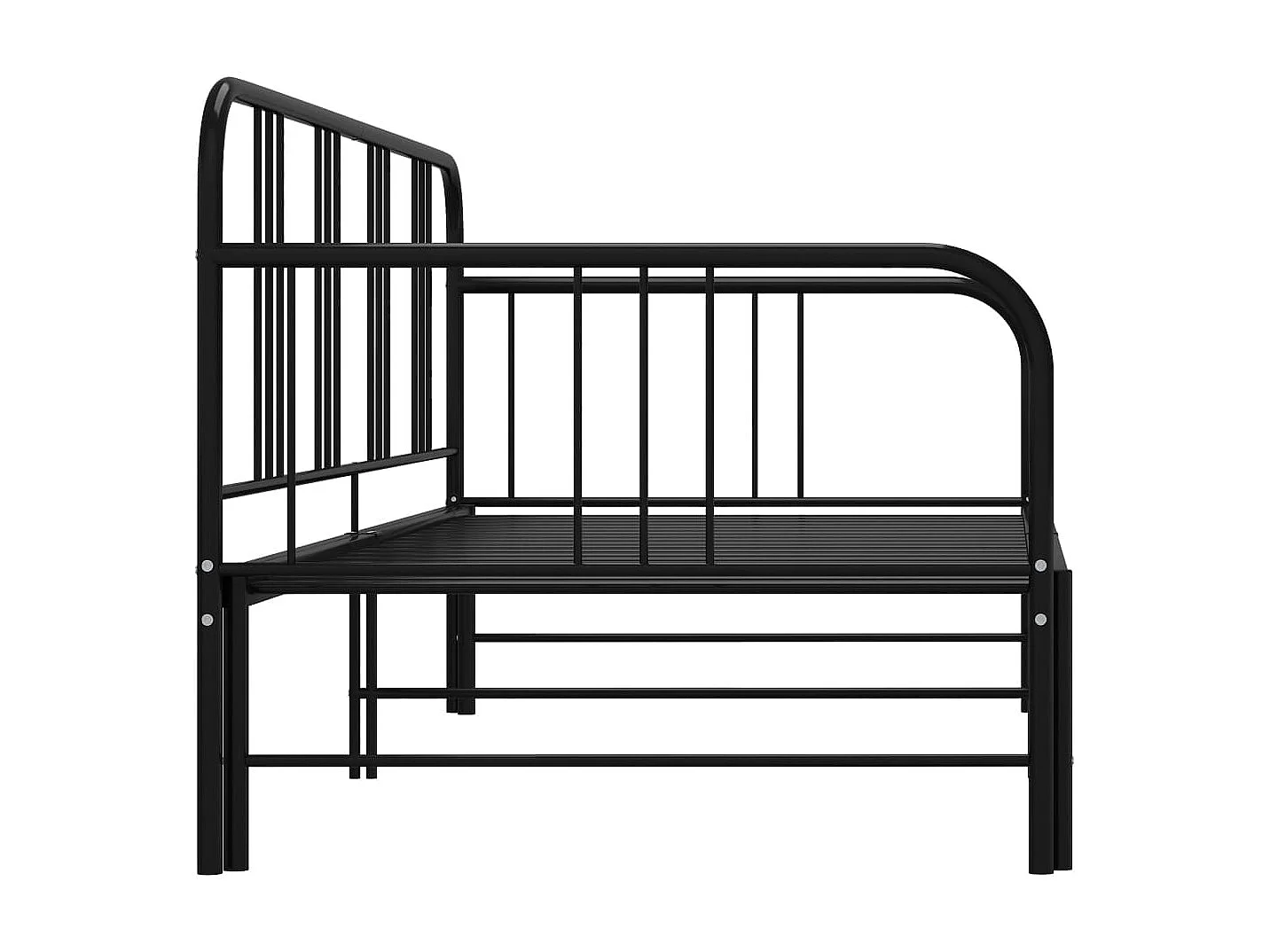 Slaapbankframe uittrekbaar metaal zwart 90x200 cm