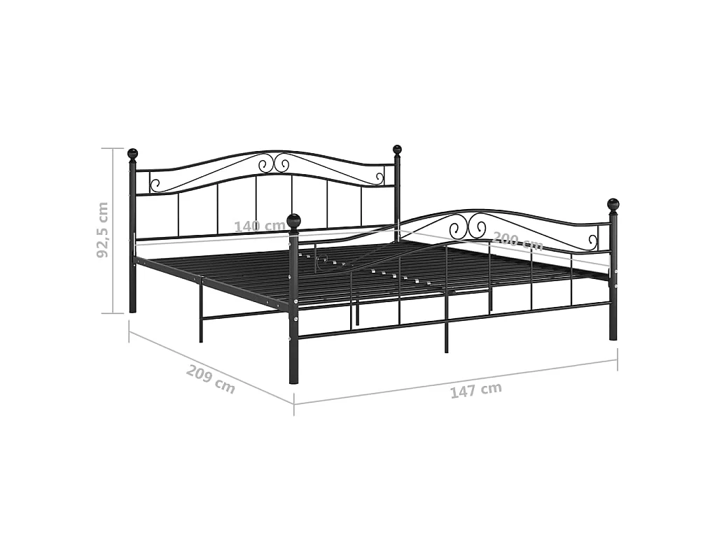 Lit Noir Métal 140x200 6