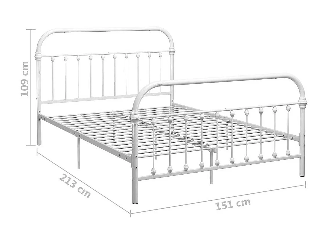 Lit Blanc Métal 140x200 2