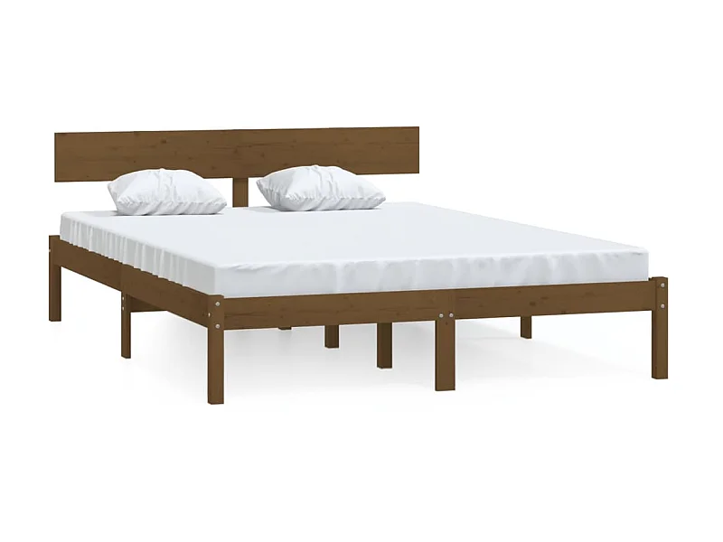 Lit Marron miel Bois de pin massif 120x200