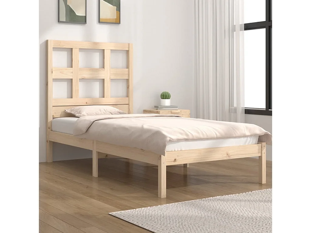 Lit Bois de pin massif 90x200 11