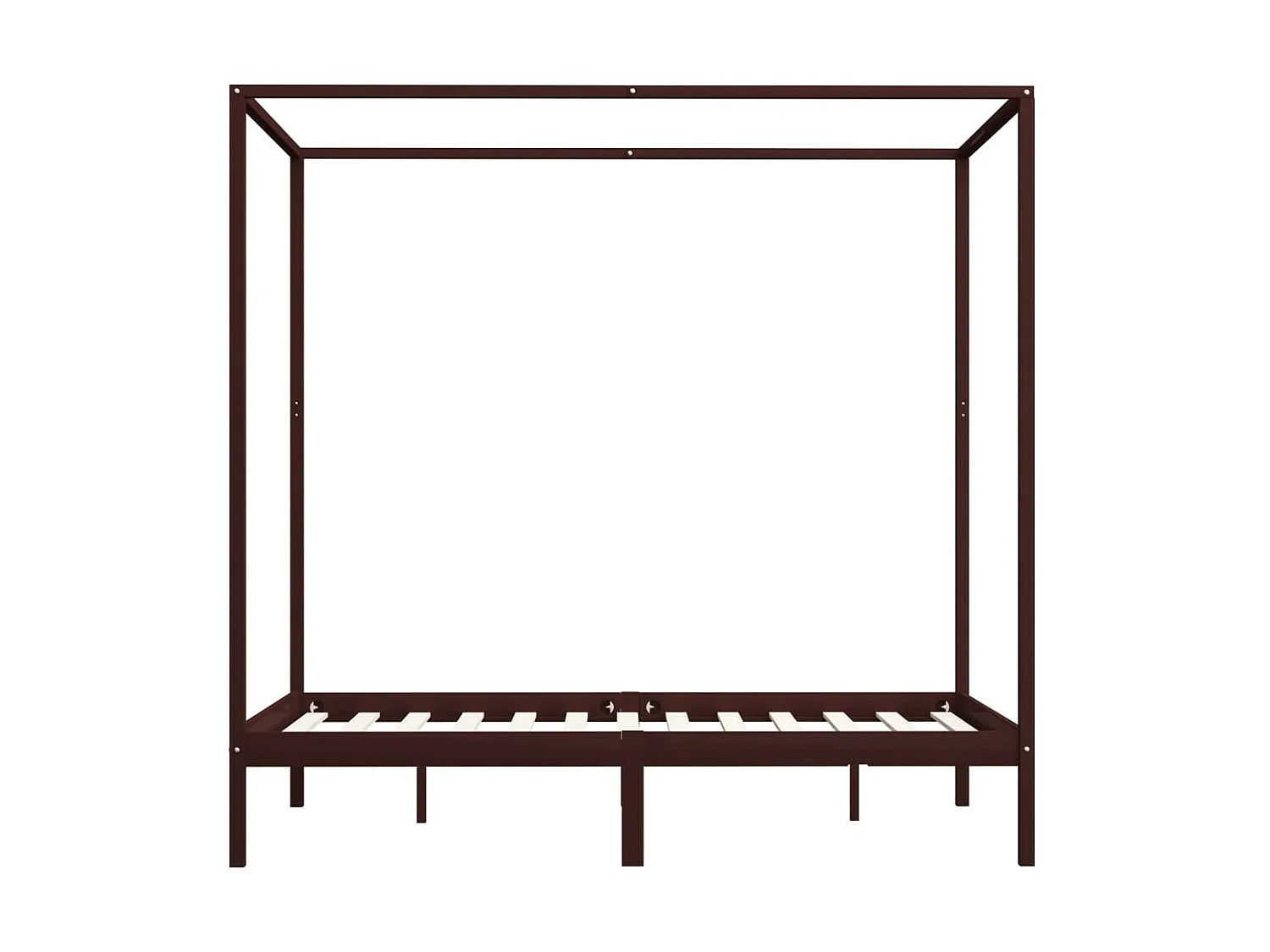 Lit à baldaquin Marron foncé Pin massif 120x200