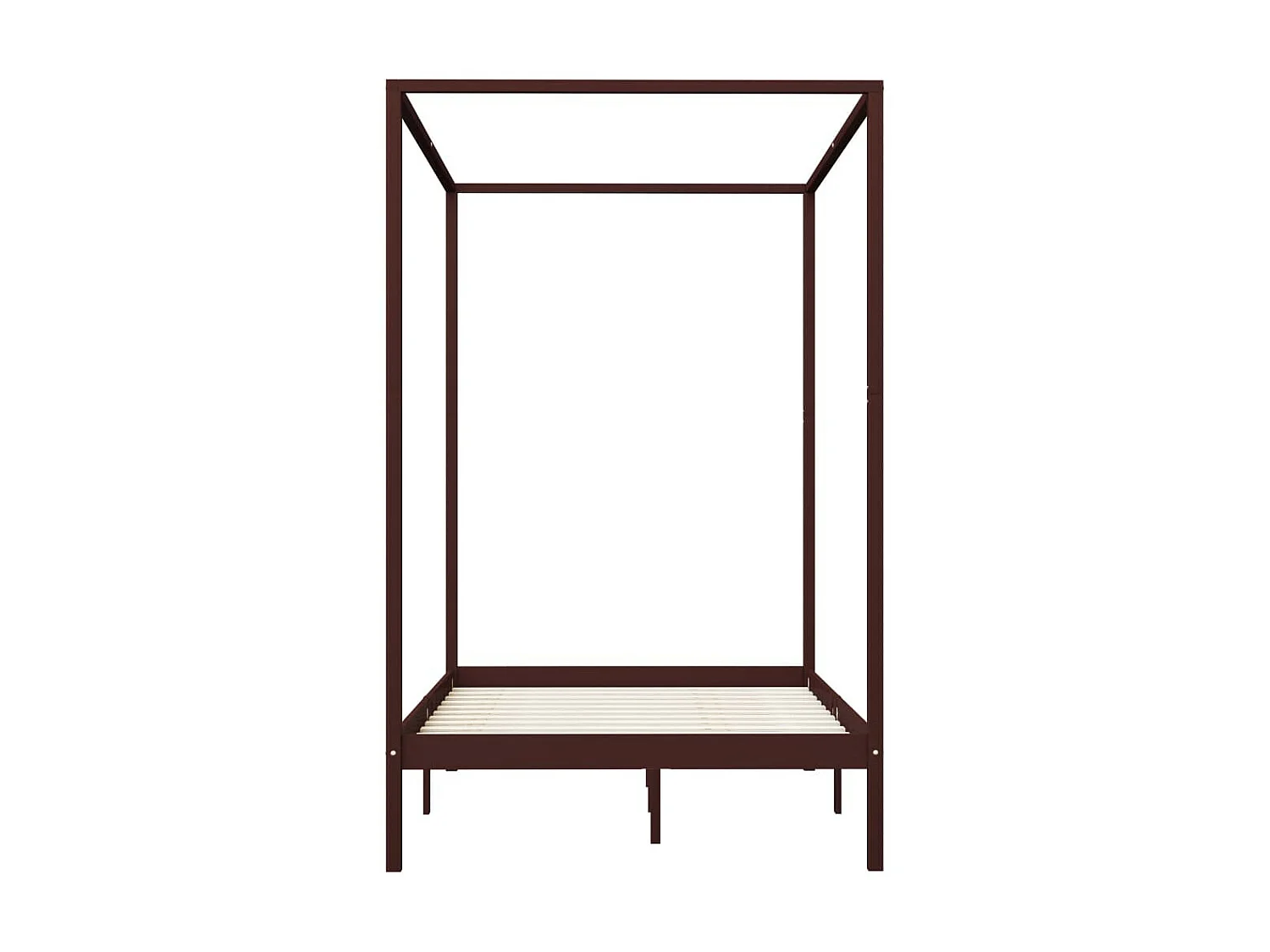 Lit à baldaquin Marron foncé Pin massif 120x200