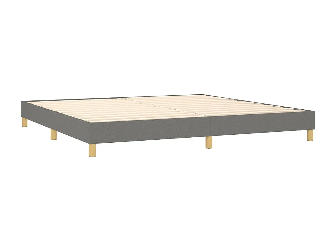 Lit à sommier tapissier avec matelas Gris foncé 200x200 Tissu 3