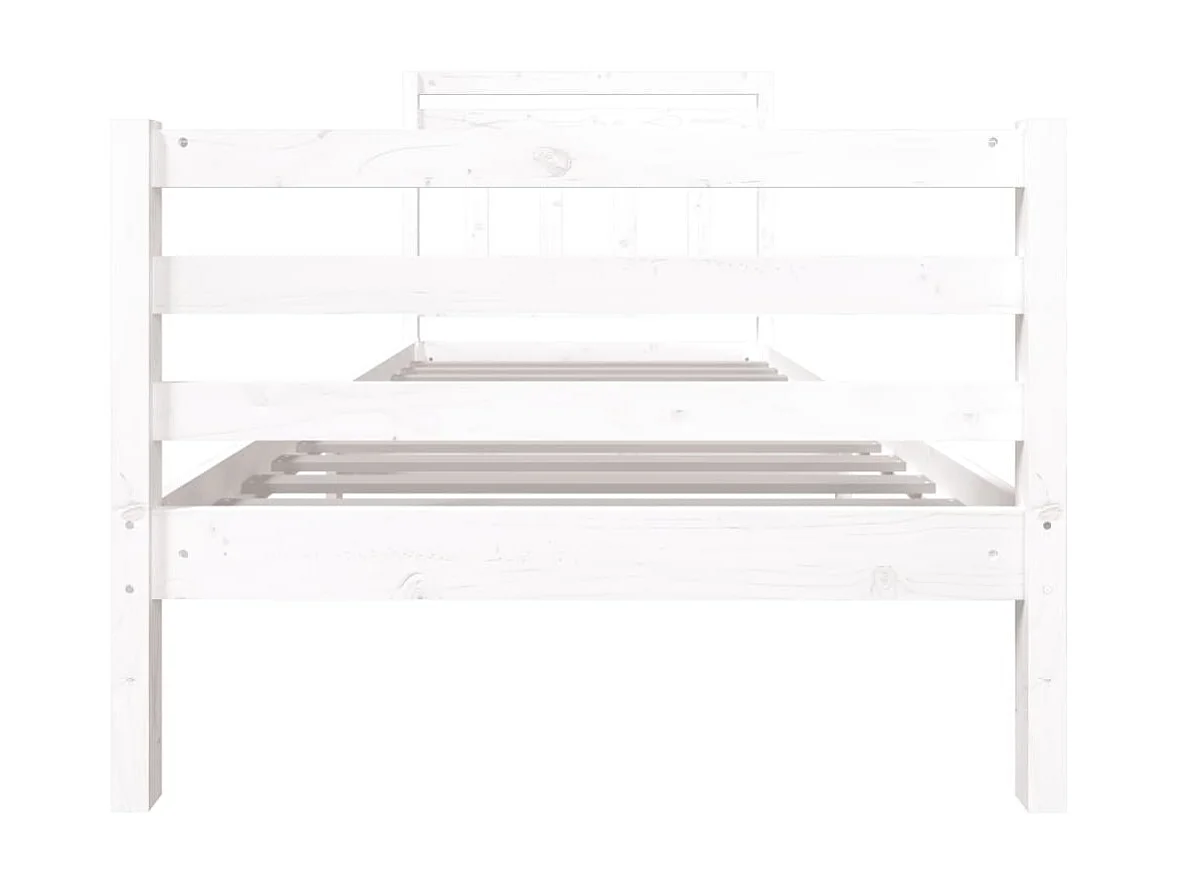 Lit Blanc Bois massif 90x190 Simple