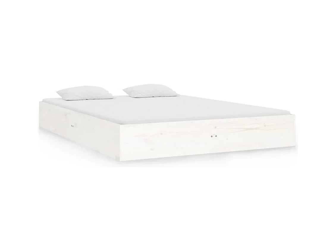 Lit blanc bois massif 140x190