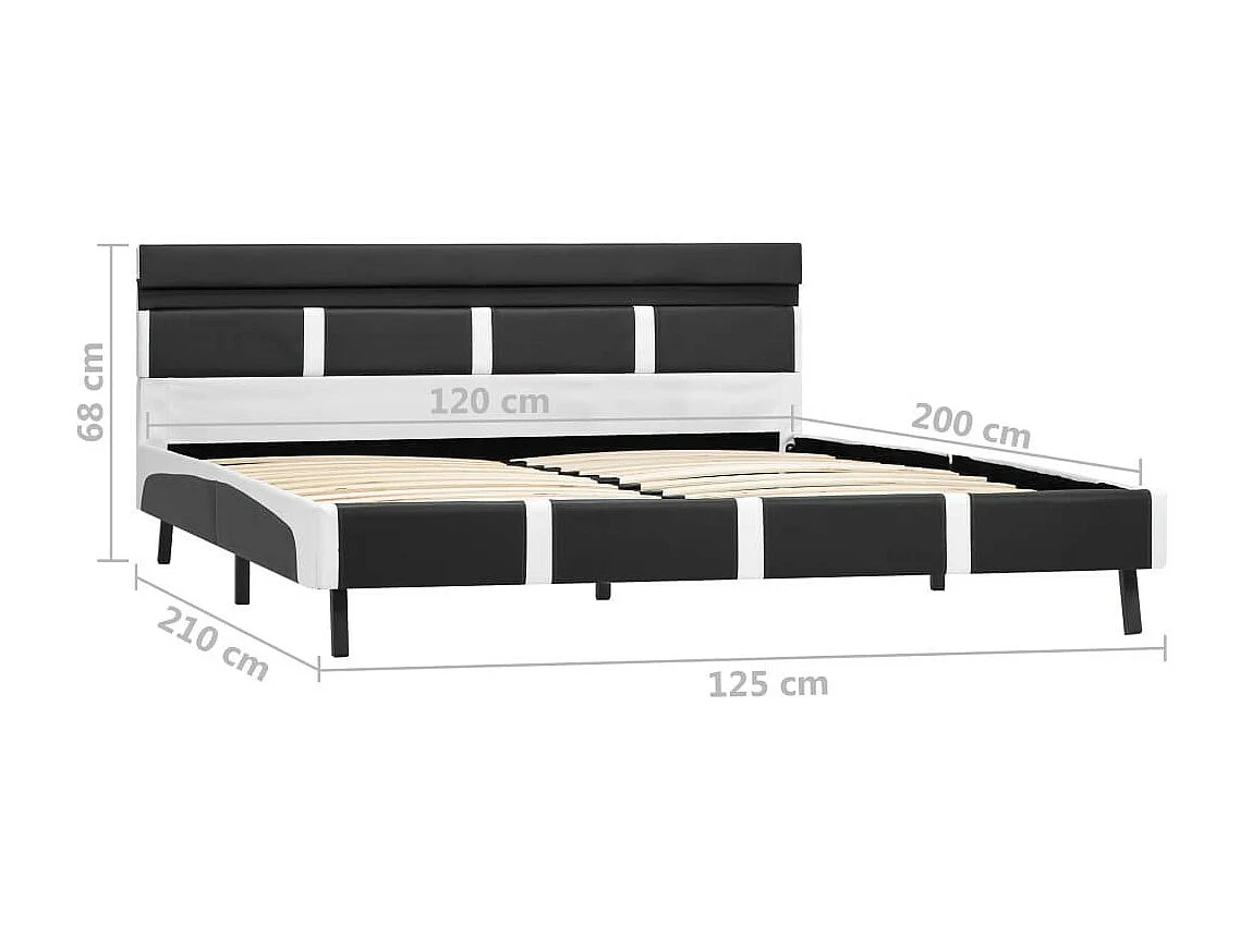 Lit avec LED Gris Similicuir 120x200 2