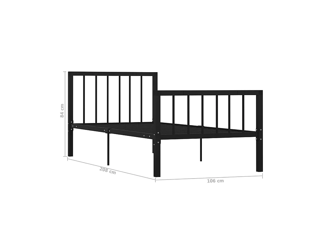 Estructura de cama de metal negro 100x200 cm