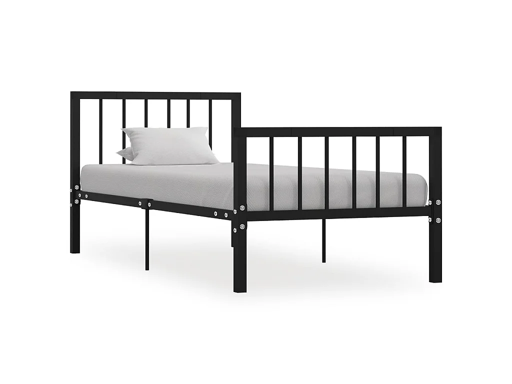 Lit Noir Métal 100x200 7