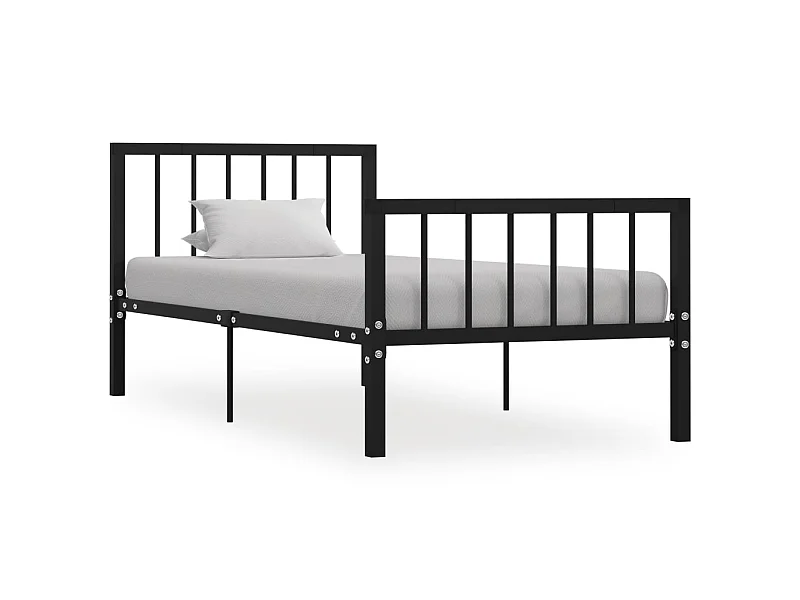 Lit Noir Métal 100x200 7