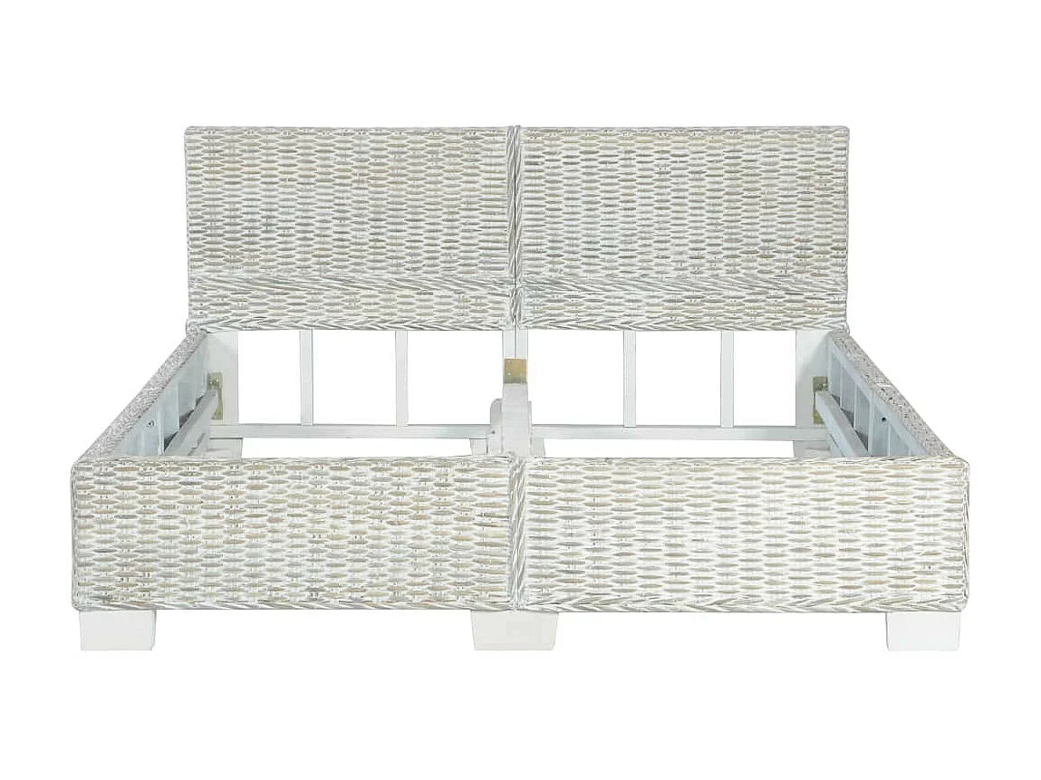 Lit Gris Rotin naturel 140x200