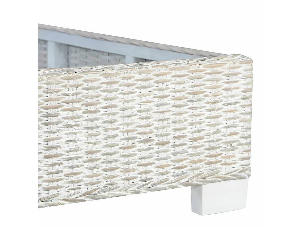 Lit Gris Rotin naturel 140x200