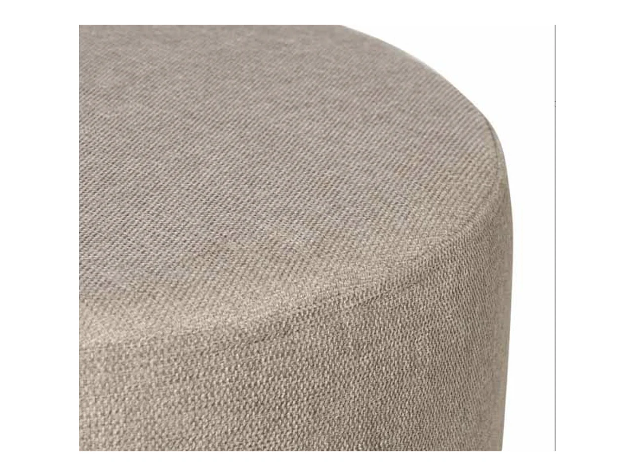 Moderne ronde stoffen poef met zwart metalen poten Kamila-Kleur Licht beige-Diameter 60 cm