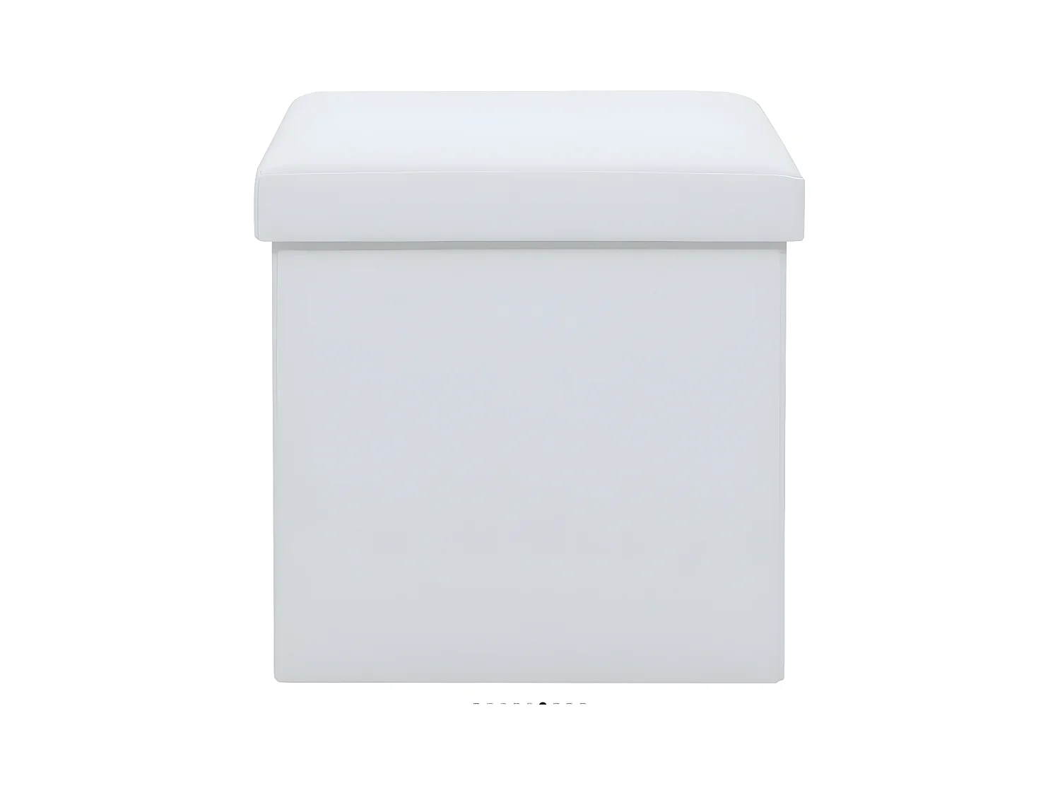 Pouf carré pliable similicuir blanc Arania - Lot de 2