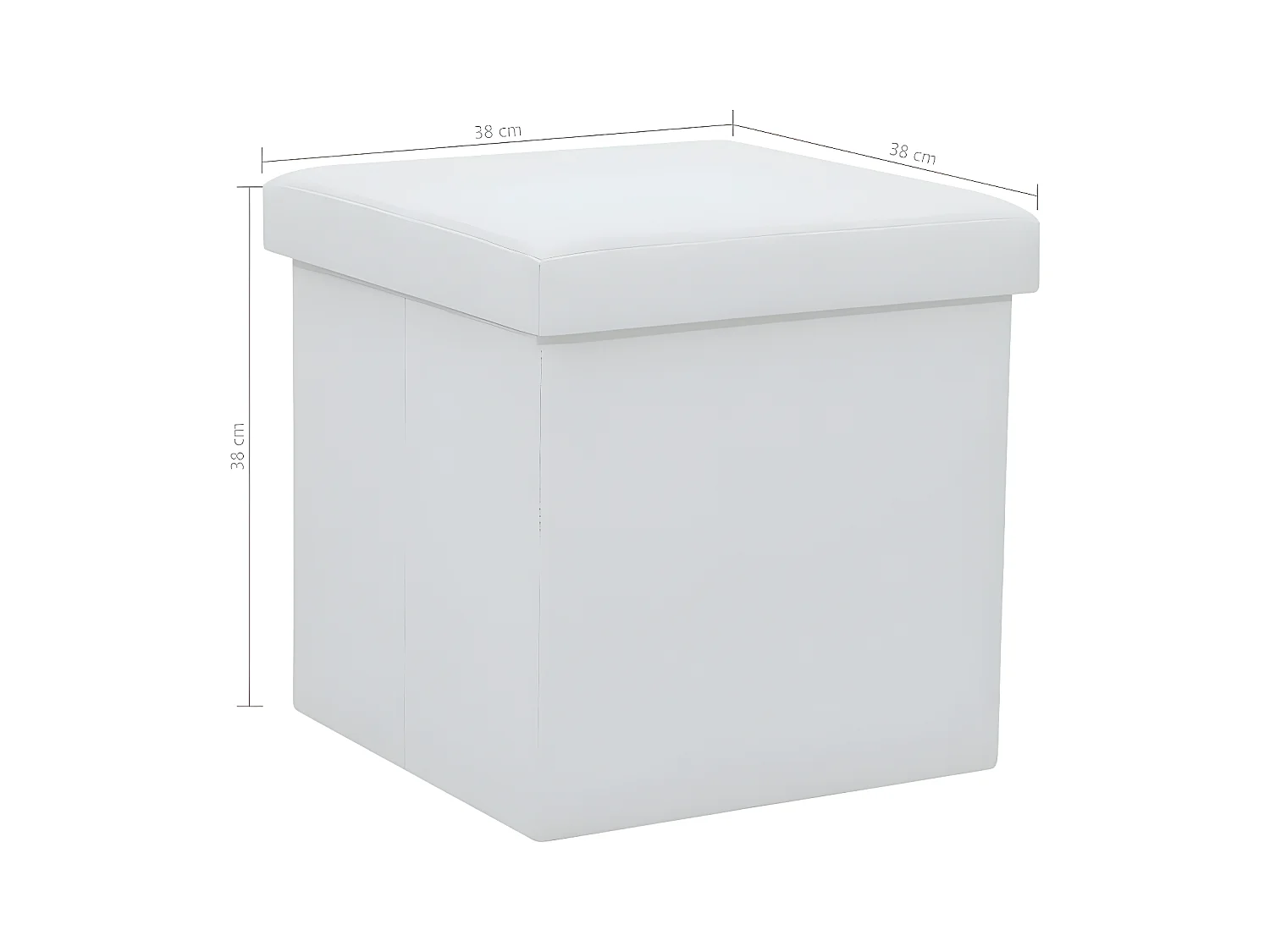 Pouf carré pliable similicuir blanc Arania - Lot de 2