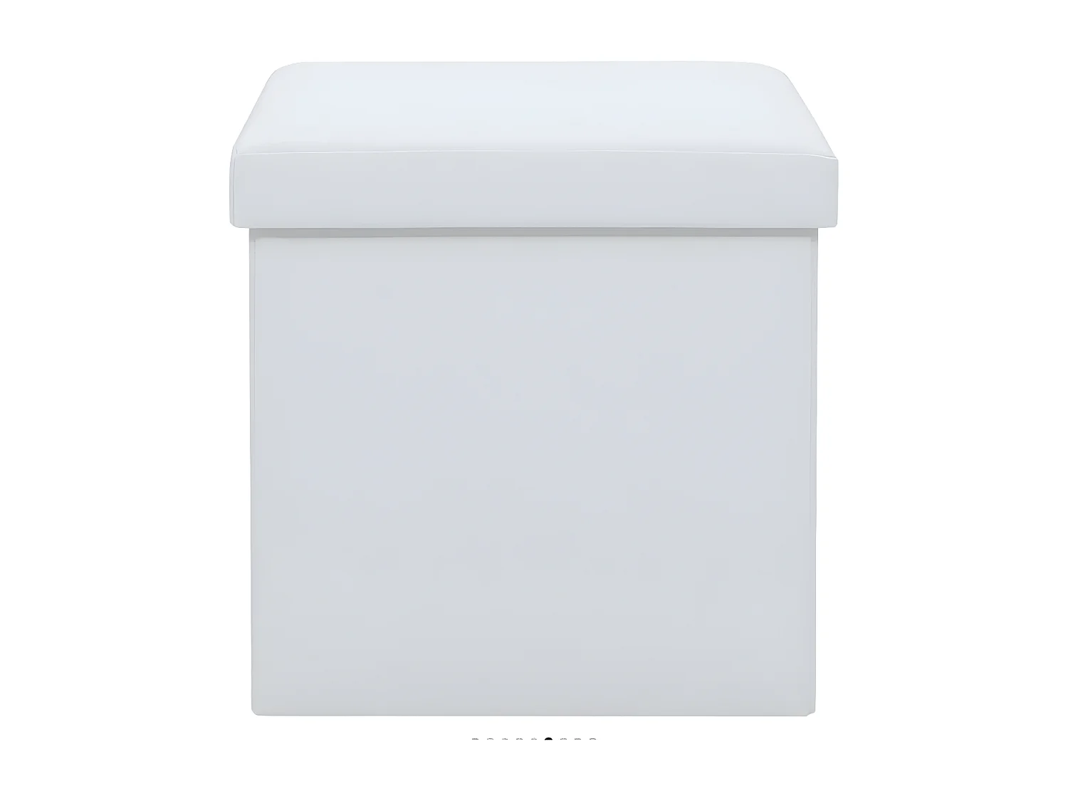 Pouf carré pliable similicuir blanc Arania - Lot de 2