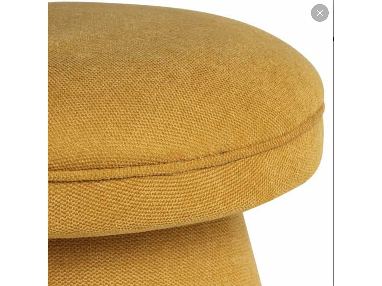 Pouf forme champignon en tissu Bilo-Couleur Jaune moutarde