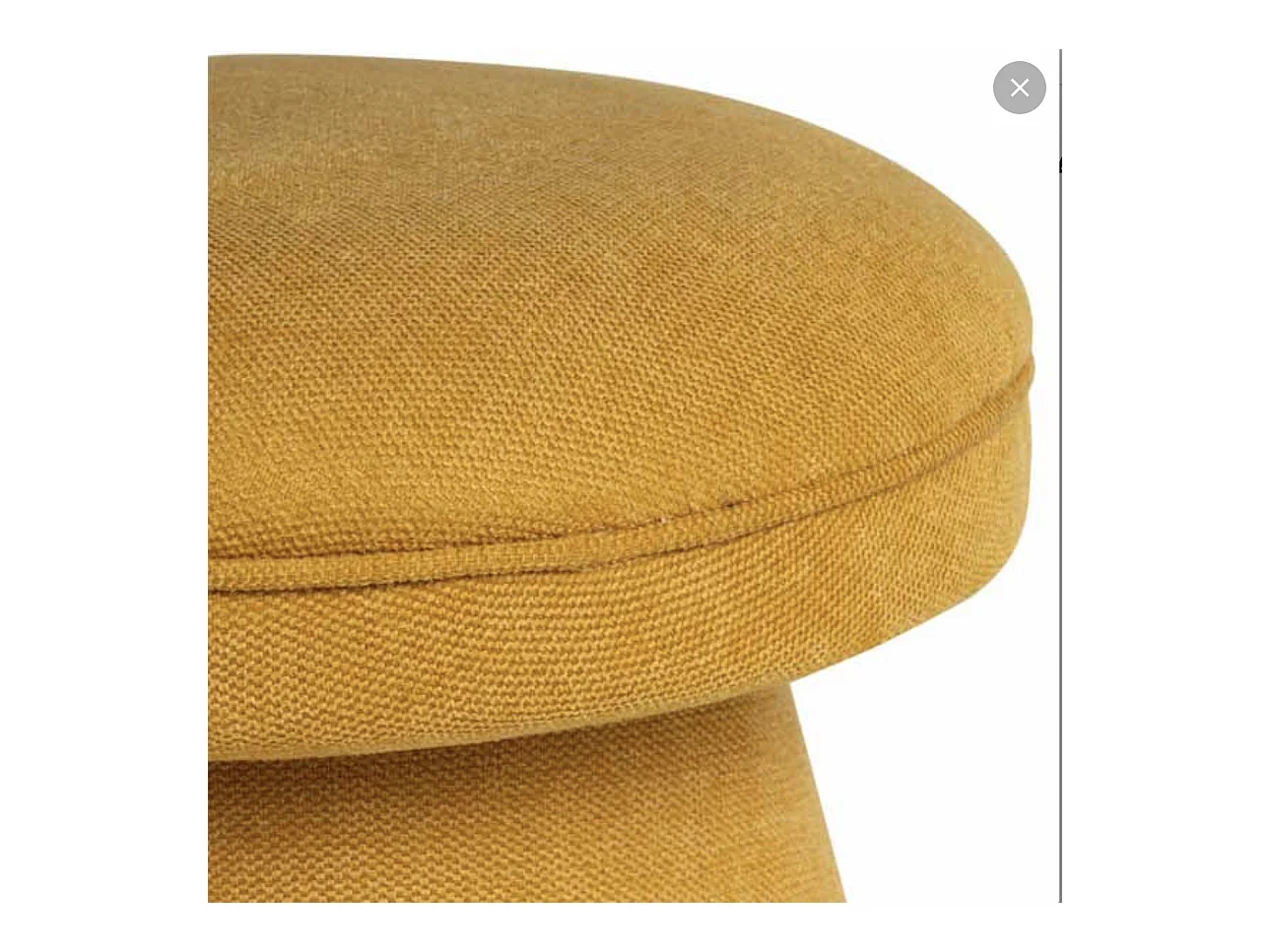 Pouf forme champignon en tissu Bilo-Couleur Jaune moutarde