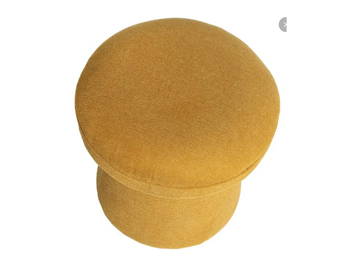 Pouf forme champignon en tissu Bilo-Couleur Jaune moutarde
