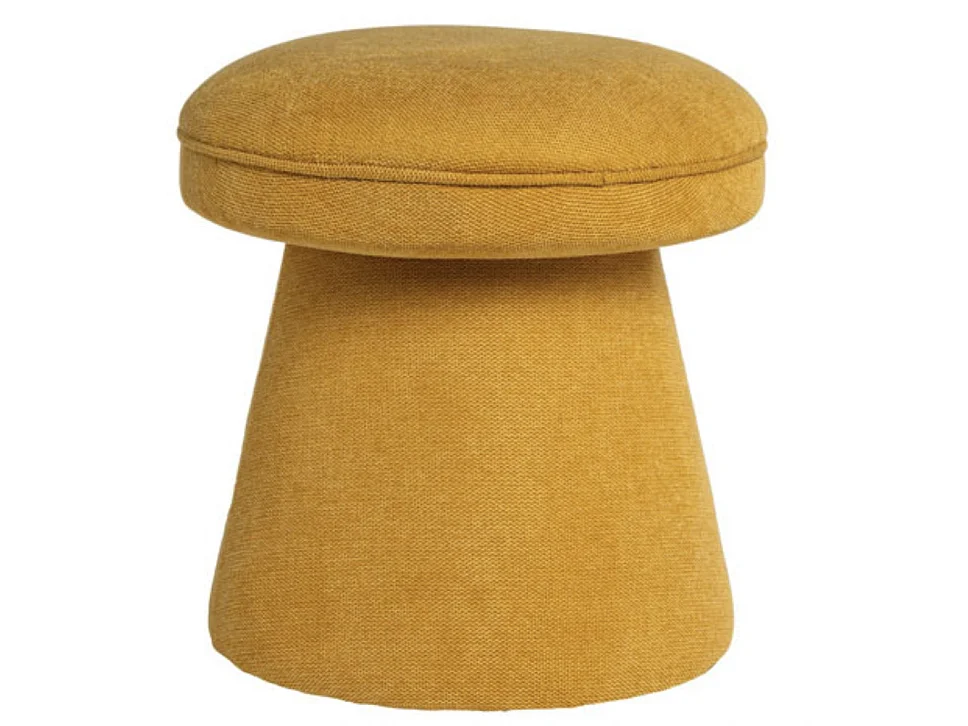 Pouf forme champignon en tissu Bilo-Couleur Jaune moutarde