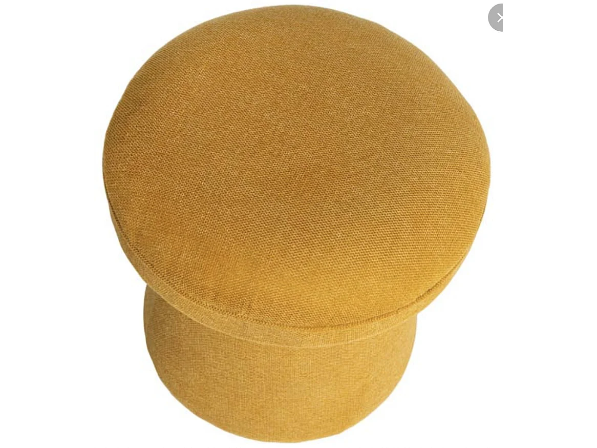 Pouf forme champignon en tissu Bilo-Couleur Jaune moutarde