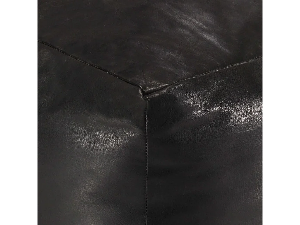 Pouf 40 x 40x40 Noir Cuir véritable de chèvre 2