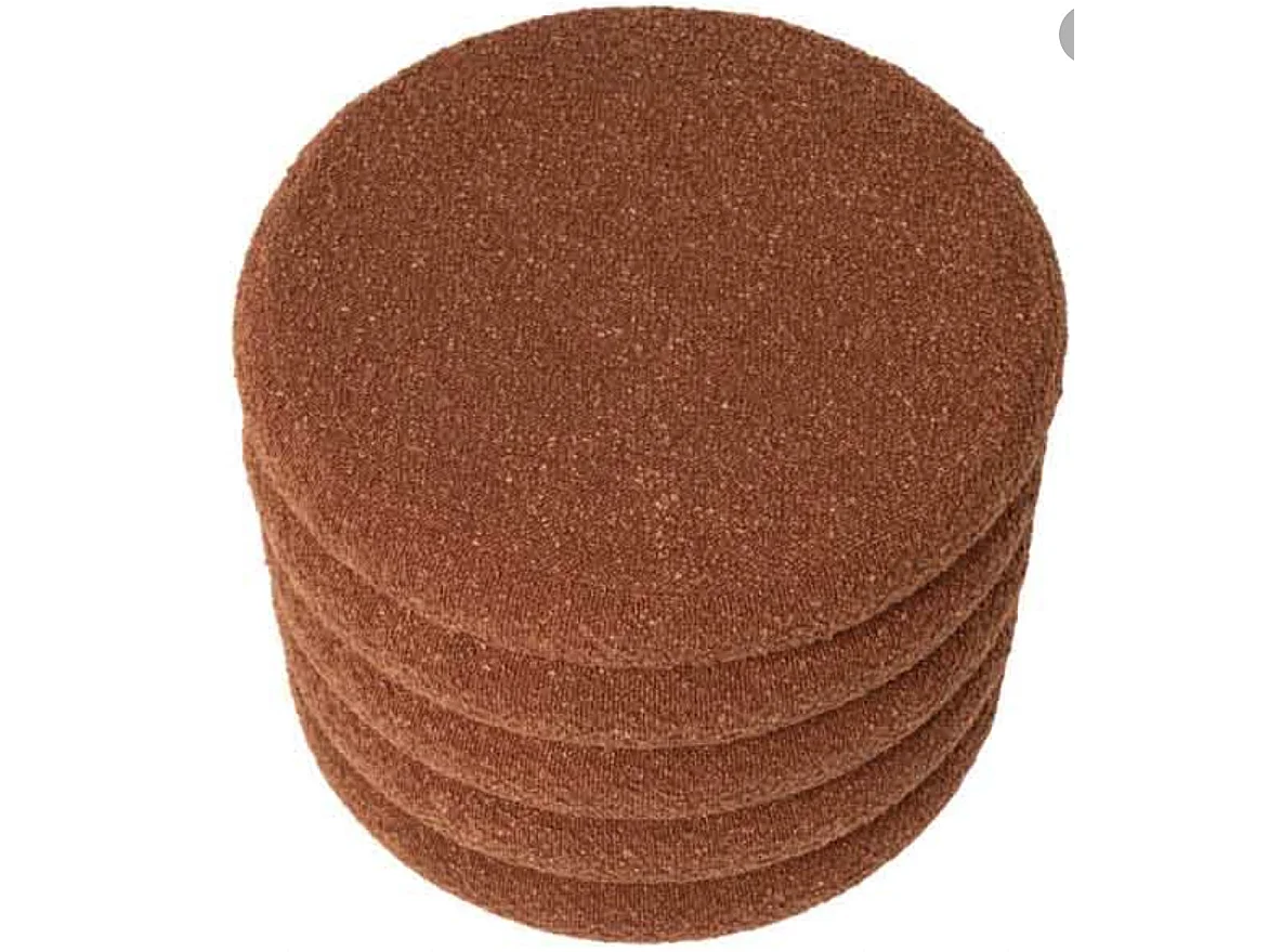 Pouf en tissu shearling avec rangement Kary-Couleur Rouge tomette