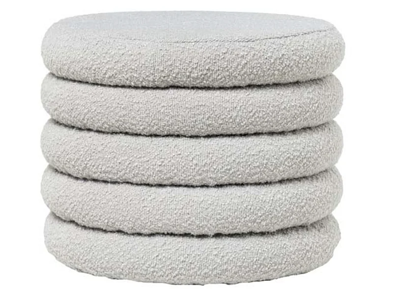 Pouf en tissu shearling avec rangement Kary-Couleur Gris clair