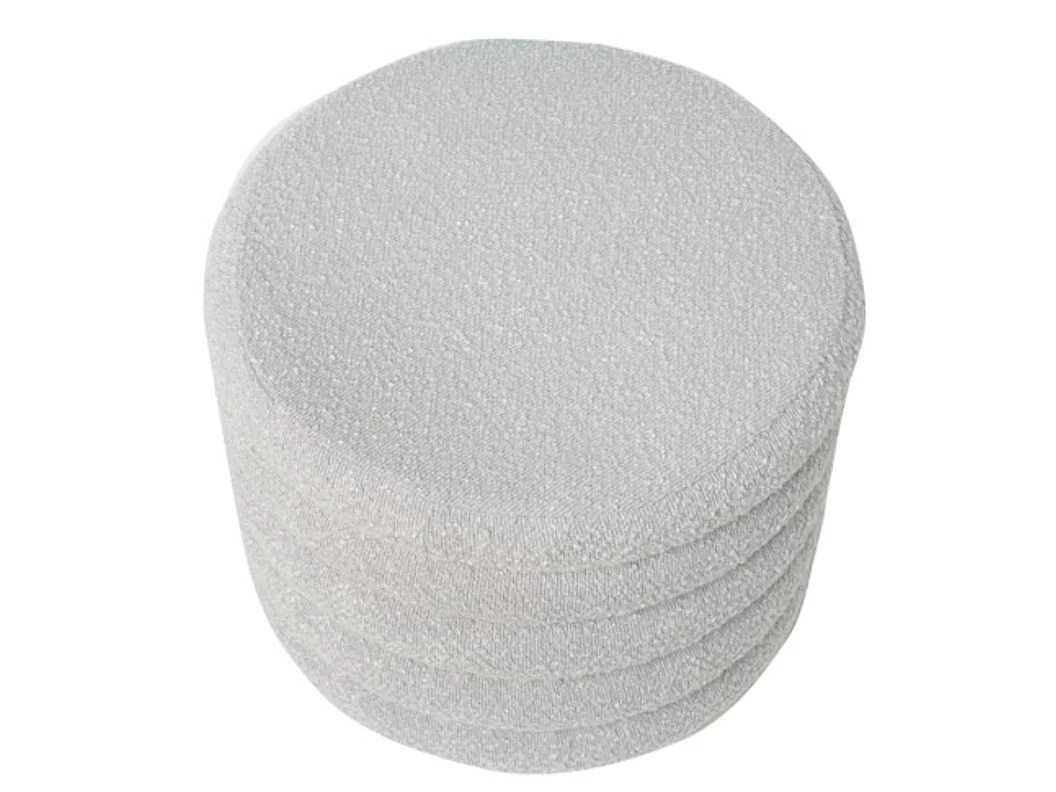 Pouf en tissu shearling avec rangement Kary-Couleur Gris clair