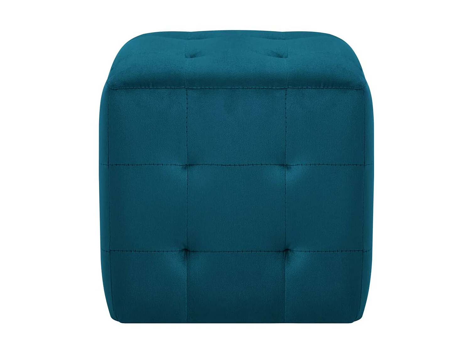 2 pcs Poufs Bleu 30 x 30x30 Tissu velours