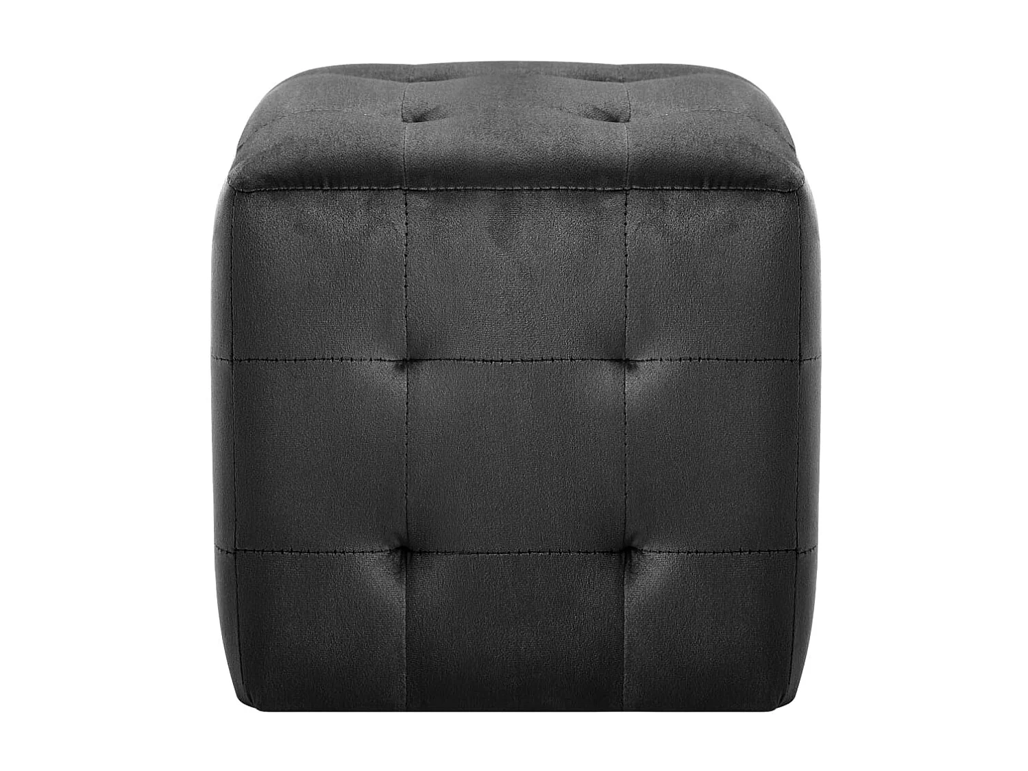 2 pcs Poufs Noir 30 x 30x30 Tissu velours