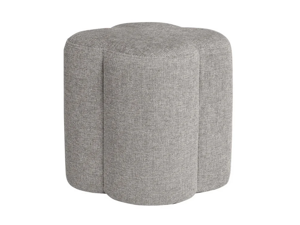 Pouf rond en tissu Kuba-Couleur Gris clair