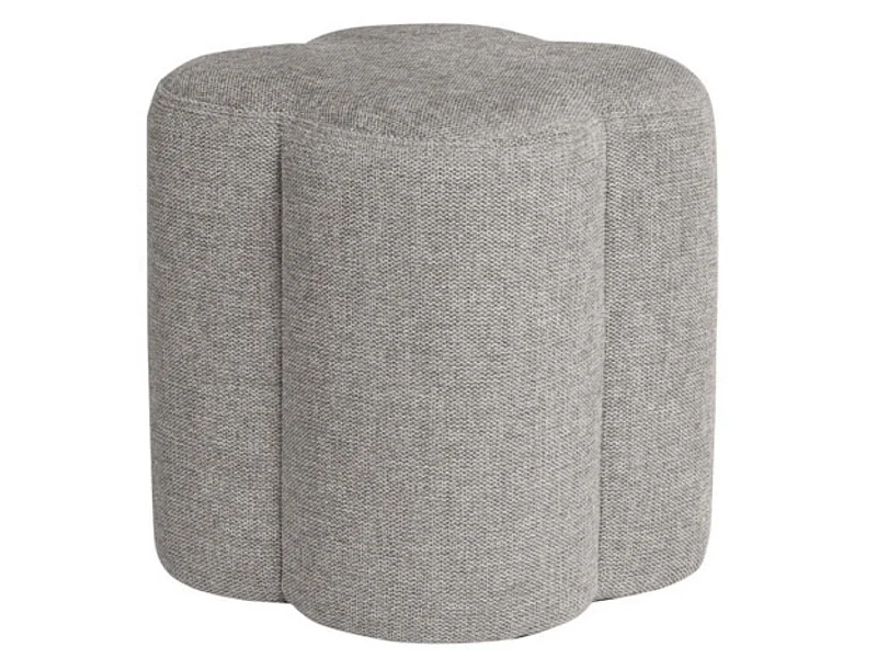 Pouf rond en tissu Kuba-Couleur Gris clair