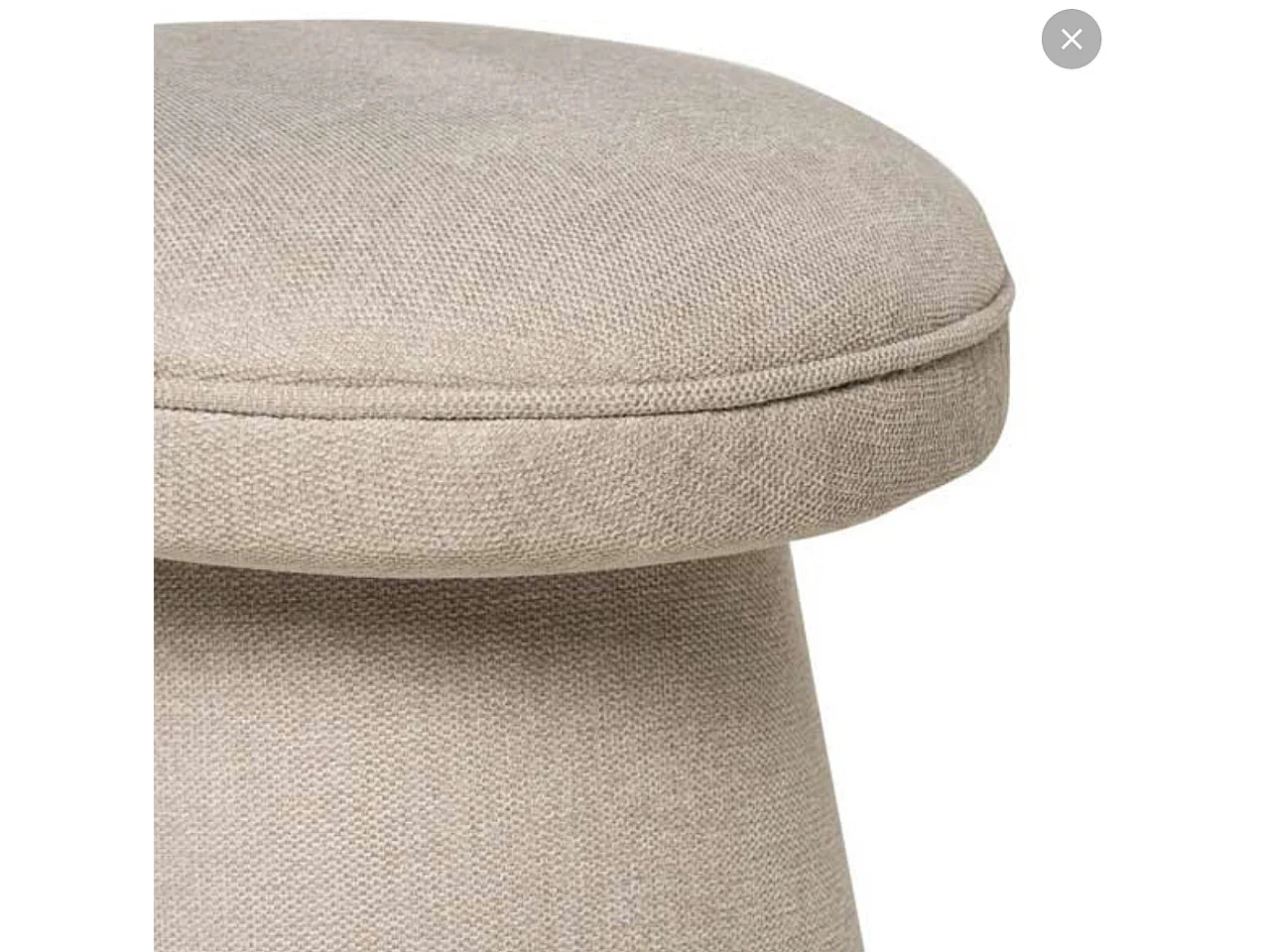 Pouf forme champignon en tissu Bilo-Couleur Beige clair