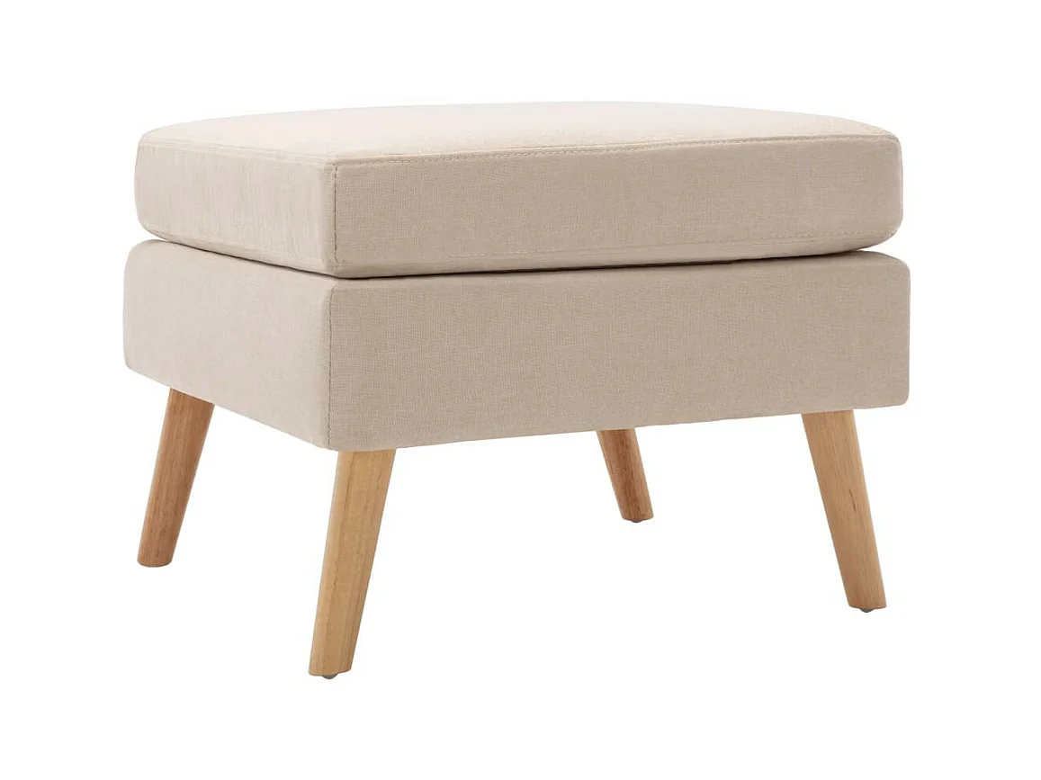 Repose-pied Crème Tissu Louva