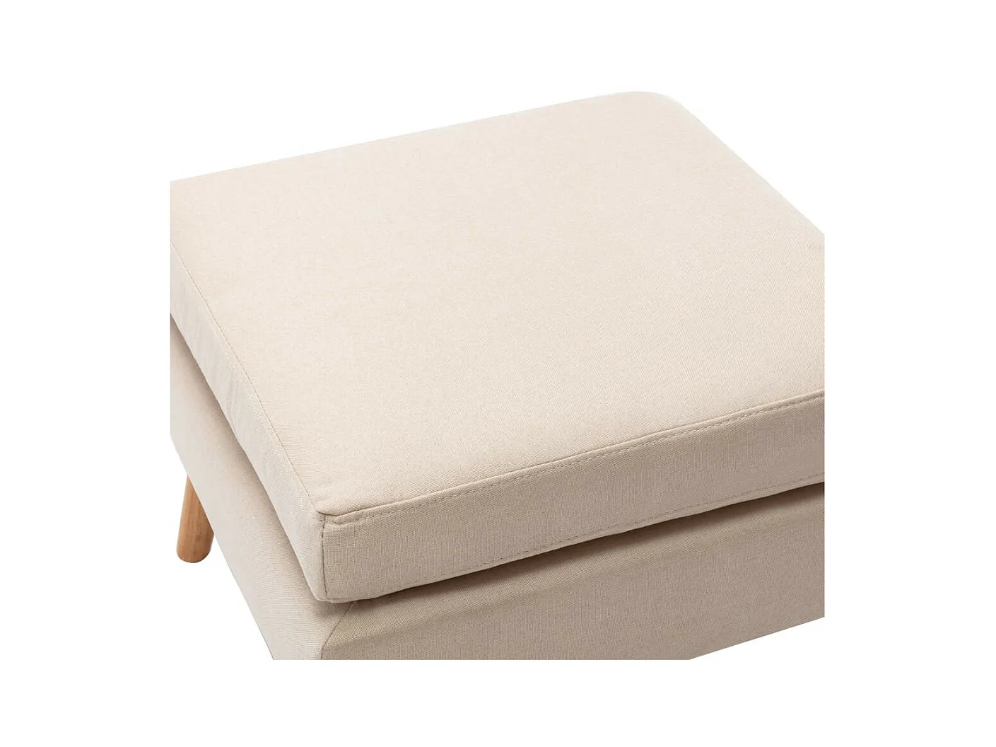 Repose-pied Crème Tissu Louva